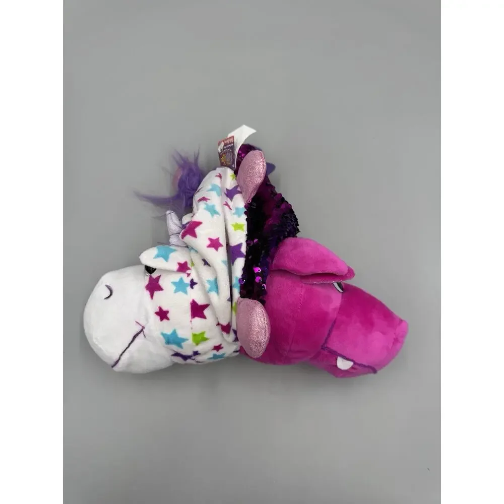 Flip A Zoo Stella Unicorn/ Aki Dragon Sequined Plush 11” Stuffed Animal